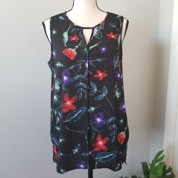 c & e floral tank blouse M - Picture 1 of 8